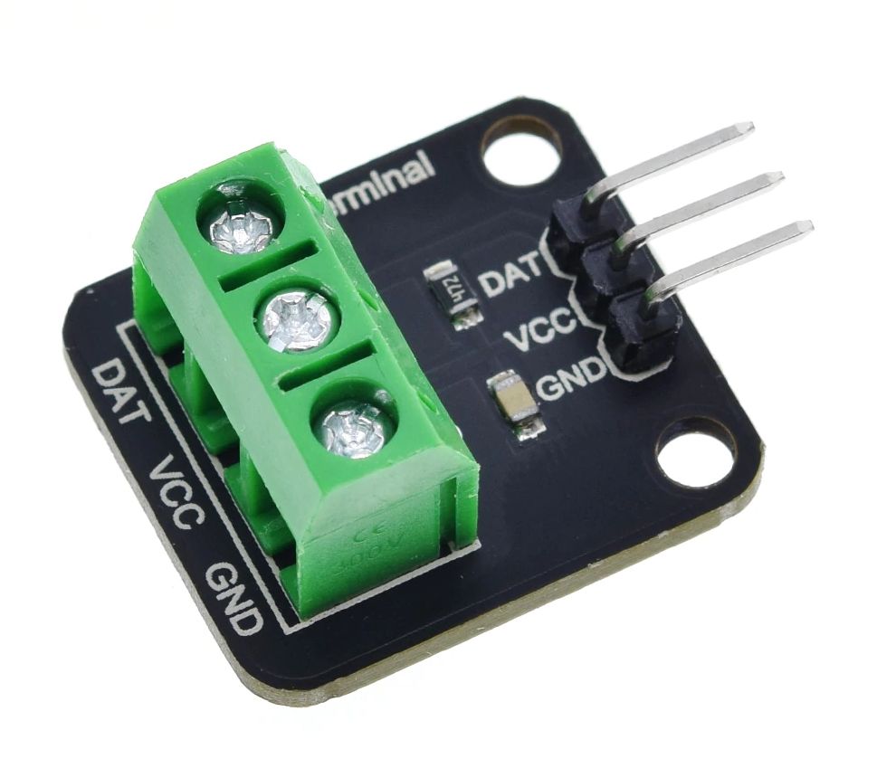 Temperatuur sensor digitaal 1-wire dallas waterdicht 3-pins DS18B20 adapter PCB